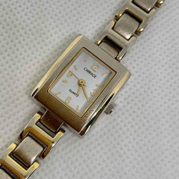 Carriage by Timex women watch two tone 17mm rectangle Quartz up to 7.5” running - Picture 2 of 7